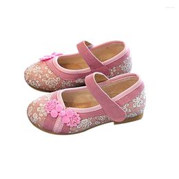 Athletic Shoes Children's Hand-embroidered Girls Classic Embroidery Ethnic Style Rubber Bottom Kids Casual Giels Flats Size 26-35