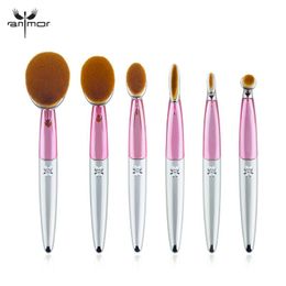 Brushes Anmor 6PCS Makeup Brushes Make Up Brush Soft Synthetic Hair Foundation Contour Eyeshadow Cosmetic Cleaner Pinceaux Maquillage