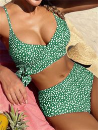2023 New High Waist Bikini Set Lace Bathrobe Women's Summer Brazilian Beach Swimwear P230530