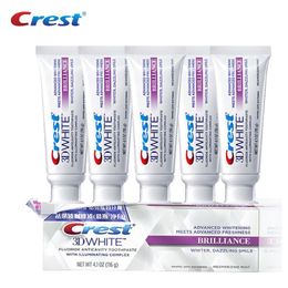 Toothpaste Crest 3D White Water Soluble Toothpaste Mousse Whitening Toothpaste White Brilliance Toothpaste Activated Teeth Whitening116g*5