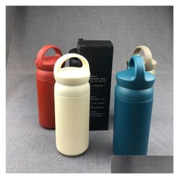 Water Bottles Portable Stainless Steel Thermos Cups Solid Colour Fashion Student Insation Bottle Cup Mugs Outdoor 350Ml Carry Vt1649 Dhvrm