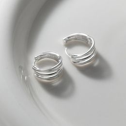 Hoop Earrings S925 Silver Needle Piercing Multilayer Cross Earring For Women Girls Jewelry Eh707