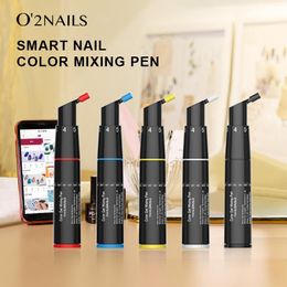 Pens Onails In5 Smart Nail Pen 120 Colours Gel Polish Set 5 Pieces Diy Mixing Colours One Step Gel 3 in 1 for Nail Designer