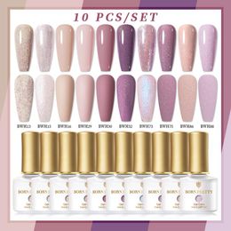 Dresses Born Pretty 10bottles/set Spring Summer Series Color Gel Nail Polish for Nails Design Valentine's Day Nail Art Gel Polish