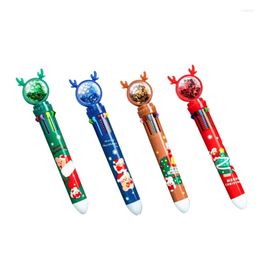 Colours Shuttle Pens 0.5mm Retractable Ballpoint Pen Christmas Elk Shape Ink-Pens For Office School Supplies Xmas Gift