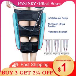 Pads Inflated Leg Air Pressure Posture Belt X/O Type Corrector Knee Valgum Adjustable Detachable Bandage Straps for Adult Child
