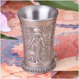 Wine Glasses Cup S Retro Metal Egyptian Glass Zinc Alloy Cups Tumbler Liquor Exquisite Business Gift Dh0661 Drop Delivery Home Garde Dhmqd