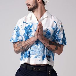 Men's Fashion Printing Short Sleeve Shirts Summer Easy Recreational Feeling