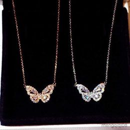 Pendant Necklaces Creative Butterfly Necklace for Women Full Dazzling Fashion Girls Party Daily Collocation Jewelry