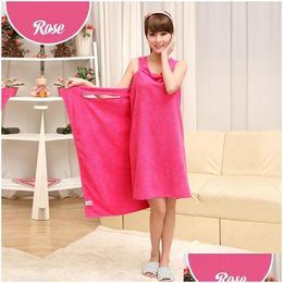 Towel 6 Color Lady Girls Magic Bath Towels Spa Shower Body Wrap Robe Bathrobe Beach Dress Wearable Dh0423 Drop Delivery Home Garden T Dhgf7