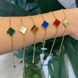 van clover bracelet designer bracelets Luxury Jewellery Classic Charm Bracelets 4/Four Leaf Clover Charms Bracelet Chain 18K Gold Shell Jewellery for Girl wholesale