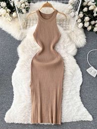 Casual Dresses Sexy Bag Hips Tight Split Women's Summer Fashion Sleeveless Body Party Dress Tank Top P230530