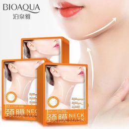 Neck 40pcs/lot BIOAQUA Neck Sheet Mask Membrane Mask Whitening Moisturising Neck Lifting and Firming Mask Neckline Masks