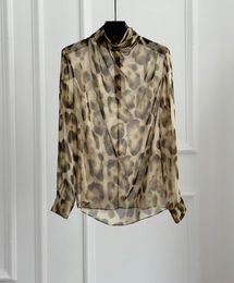 Women's Blouses Spring/summer Leopard Print Shirt Fabric: Georgette Silk