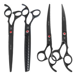 Tools Meisha 8.0" Pet Grooming Scissors Set Straight Cutting Shears Dogs Cut Fish Bone Teeth Thinning Scissors Japanese Steel B0043A