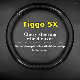 Steering Wheel Covers No Smell Thin For CHERY Tiggo 5X Cover Genuine Leather Carbon Fibre 2023