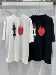 Designer T Shirt Casual Man Womens Loose Tees With Heart Print Short Sleeves Top Sell Luxury Couples T Shirt Size XS-L