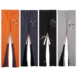 Tech-Hosen Herrenjeans Herrenhosen Jogginghosen Gesprenkelter Briefdruck Baumwolle Damen Paar Lose Vielseitig Lässig Gerade Herbsthosen US S-2XL