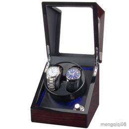 Watch Boxes Cases Mechanical Winding Box Shaker USB Supply LED Backlit Mini Dual Position Holder Storage