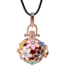 Pendant Necklaces 11Colors Rose Gold Colour Round Angel Ball Baby Locket Cage Long Pregnancy Bell Necklace Chime For Mother