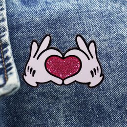 Brooches Gesture Palm Movement Cartoon Brooch Metal Enamel Lapel Badge Collect Denim Jacket Backpack Pin Given Friends And Fans Gifts