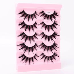 False Eyelashes 5Pairs Natural 3D Dramatic Fairy Clusters Manga Lashes Fake Wet Look Cosplay 230530