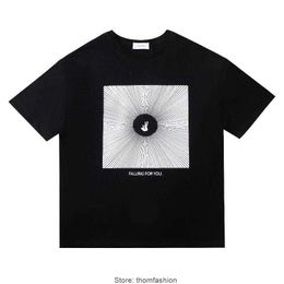 Men's T-Shirts Mens T-Shirts Character Fall Abstract Short Sleeve Print High Street Unisex Loose Summer Short Sleeve T-shirt Trend 240327