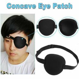 Care Pirate Eye Patch Unisex Black Single Eye Patch Eyepatch One Eye Washable Adjustable Concave Eye Patch Kid Pirate Cosplay Costume