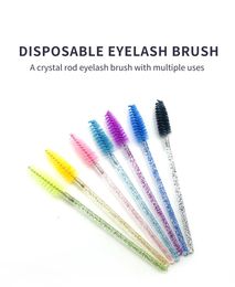Brushes NATUHANA Good Quality Disposable 50 Pcs/Pack Crystal Eyelash Makeup Brush Diamond Handle Mascara Wands Eyelash Extension Tool