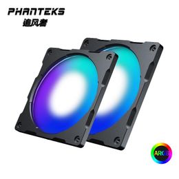 Cooling Phanteks 120MM 140MM Aluminium Lux 5V 3PIN Halos ARGB Colourful LED Rainbow Colour Fan Aperture Compatible 12cm 14cm Radiator Fan