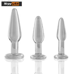 Adult Toys 3Pcs/Set Glass Anal Plug Kit Butt Plugs Trainer Anal Plugs Beginners Starter Set for Women and Men Toys Trainer L230518