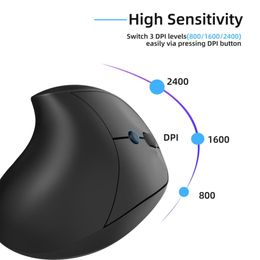 Mice Ergonomic Vertical Mouse 2.4G Wireless 2400DPI Gaming Mouse USB Optical Mouse Gamer Mause For Laptop PC Laptop Accessories