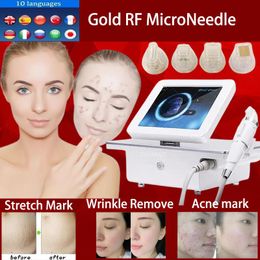 Epilators New Gold Wrinkle Remover rf Micro Needling Machine Fractional rf Microneedling Face Lift Antiaging Machine for Salon or Home us