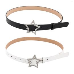 Belts Women Star Rhinestone Adjustable Costume Accessories Decorative PU Leather Belt 103cm For Pants Dress Rock Lady Girls