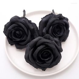 Decorative Flowers 1pcs Rose Flower Heads Silk Artificial Wedding Home Party Backdrop Diy Decoration Panel Wall