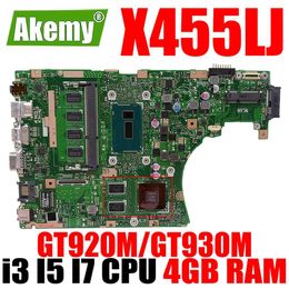 Motherboard X455LJ Mainboard I3 I5 I7 CPU 4GB RAM GT920M GT930M for ASUS X455L X455LF X455LD A455L F455L K455L X454L Laptop Motherboard