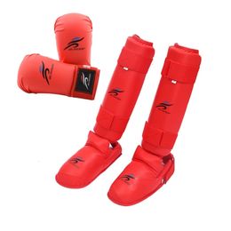 Protective Gear Taekwondo Equipment MMA Suit Boxing Gloves Set Leg Shin Guard Hand Palm Foot Protector Unisex Adult Child Men Bands Karate 230530cj