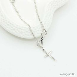 Pendant Necklaces Fashion Silver Color Cross Long Chain Women Choker Necklace Collares Jewelry Girl Gift