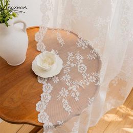 Curtain Korean White Lace Sheer Curtains For Living Room Floral Tulle Window Bedroom Kitchen Blinds Party Balcony Decor