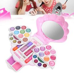 Accessories Shell Shaped MakeUp Box Kids Makeup Kit for Children Cosmetic Set Pretend Play Toys Makeup Tool Kits for Girls Game