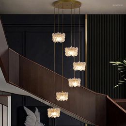 Pendant Lamps Nordic Bright Clear Modern LED Lights Living Dining Room Bedroom Bar Hall Villa El Stairs Indoor Lighting