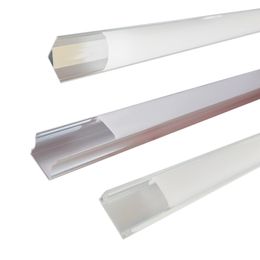 LED Aluminium Channel System Milky Cover,6.6ft/ 2M fo 3.3ft/1 M V U Shape End Caps and Mounting Clips, Very Easy Installation, Aluminium Profile for LED Strip Light usalight