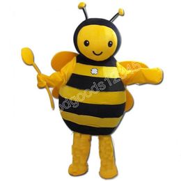 Halloween Adult size Bee Mascot Costumes Christmas Party Dress Cartoon Character Carnival Advertising Birthday Party Dress Up Costume Unisex