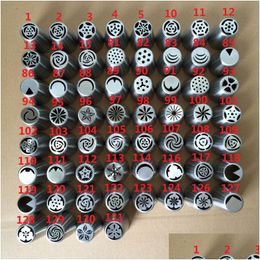 Cake Tools 60 Styles Stainless Steel Nozzles Tip Rose Flower Shape Russian Nozzle Fondant Icing Pi Pastry Tube Decorate Tool Dbc Dro Dhl9V