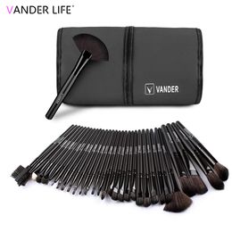 Brushes VANDER LIFE 32Pcs Makeup Brushes Cosmetic Foundation Powder Eye shadow Blush Blending Professional Make Up Brush Set With Bag