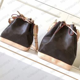 luxury Designer Drawstring Bucket bag Women Brown Famous Brand Shoulder Crossbody Bags Outdoor Casual