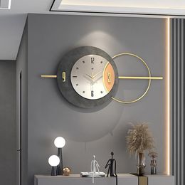 Wall Clocks Luxury Modern Living Room Metal Gold Silent Clock Big Size Creative Art Design Home Decoretion Gift