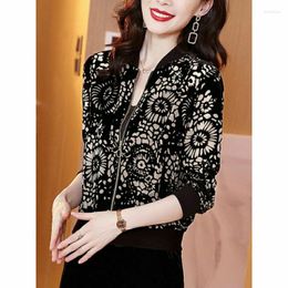 Women's Jackets Women Chiffon Printing Jacket Summer Female Sunscreen Thin Lace Coat Anti-sunburn Cardigan Ladies Baseball Long Sleeve G452