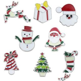 Christmas Decorations Cartoon Brooch Cute Santa Claus Snowman Bell Elk Tree Pin Lovely Xmas Stocking Badge Party Decoration Dbc Drop Dhdb5