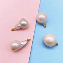 Charms Natural Freshwater Baroque Pearl Pendant White Round Tail Designer Charm Jewelry Making Bulk Earrings Necklace 1 Pack